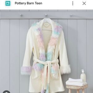 Pottery Barn Teen Unicorn Faux Fur Robe